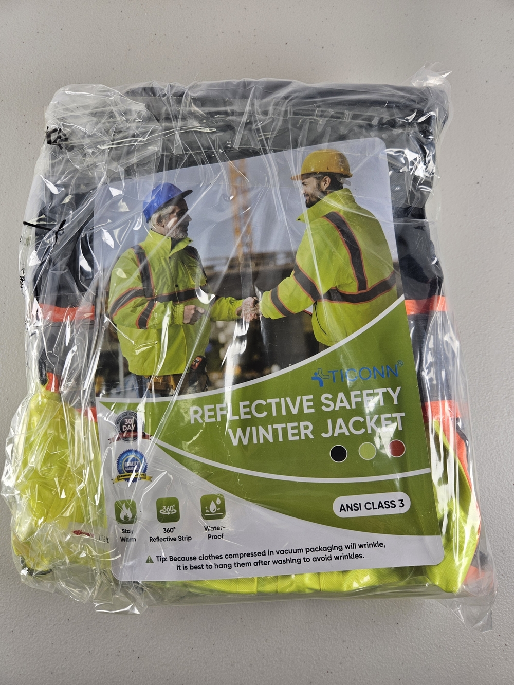 ICON High-Visibility Lime Green Reflective Safety Jacket